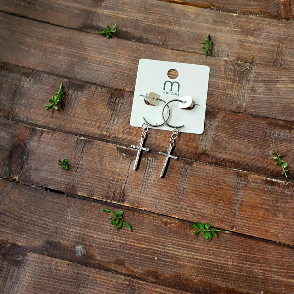 Dangle cross earrings